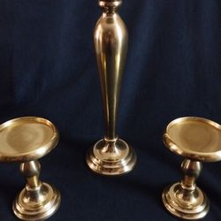 Candle Holders x3, Thick 4" Diameter Mint 