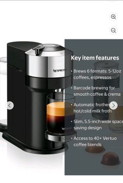 Nespresso By De'Longhi New Vertuo Next Premium Coffee and Espresso Maker