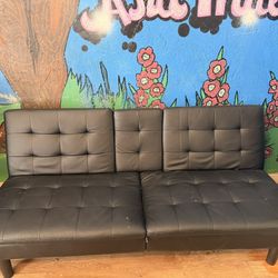 Two Leather Futon Sofa