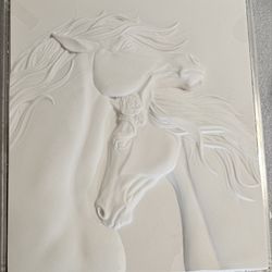 Gorgeous Plaster Wall Art Horse Sculpture