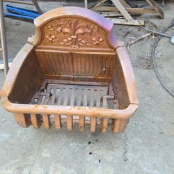 Antique Fire Pit All Metal Even Wheels