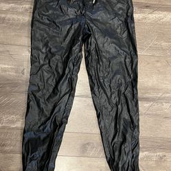 Women’s Faux Leather Joggers
