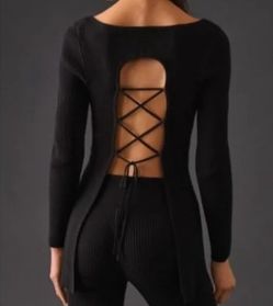 NWT Anthropologie Lace-Back Top Size XL