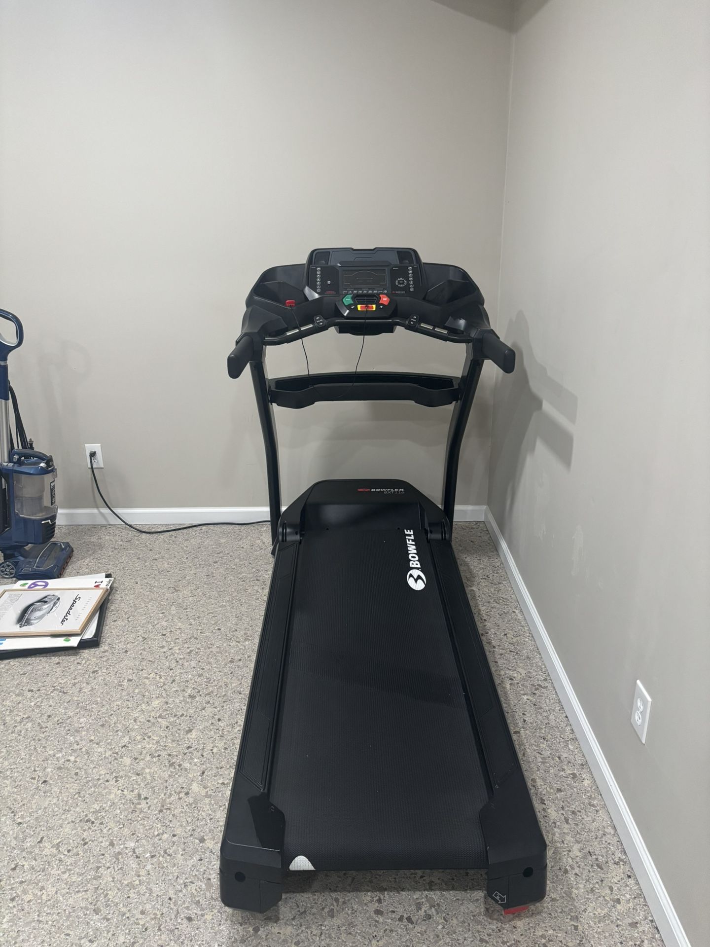 The Bowflex BXT116 treadmill 84.5x36.3x55.2