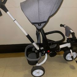no no discount Baby Trike, 7-in-1 Folding Toddler Bike Kids Stroller Tricycle with Adjustable Push Handle, Removable Canopy, Safety Harness, Push Bike