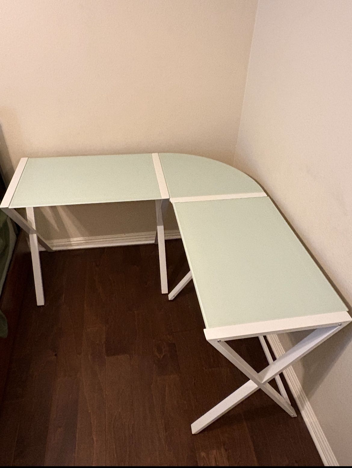 Glass Home- Office 51” in L-Shaped Desk