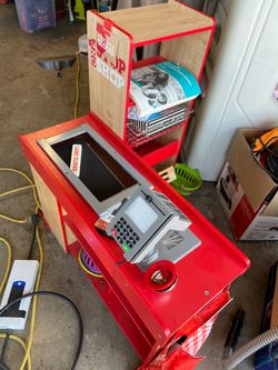 Solid wood cashier toy