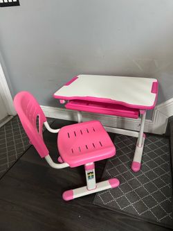 VIVO Height Adjustable Childrens Desk & Chair Kids Interactive Work Station Pink