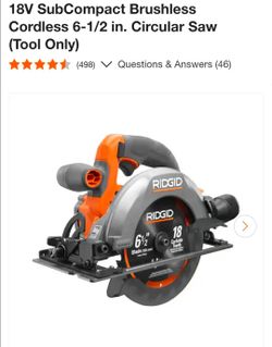 RIDGID
18V SubCompact Brushless Cordless 6-1/2 in. Circular Saw (Tool Only)