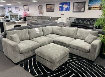 Gray Sofa Sectional w/ Ottoman