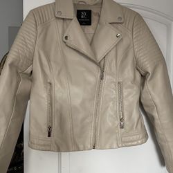 Beige Motorcycle Jacket 