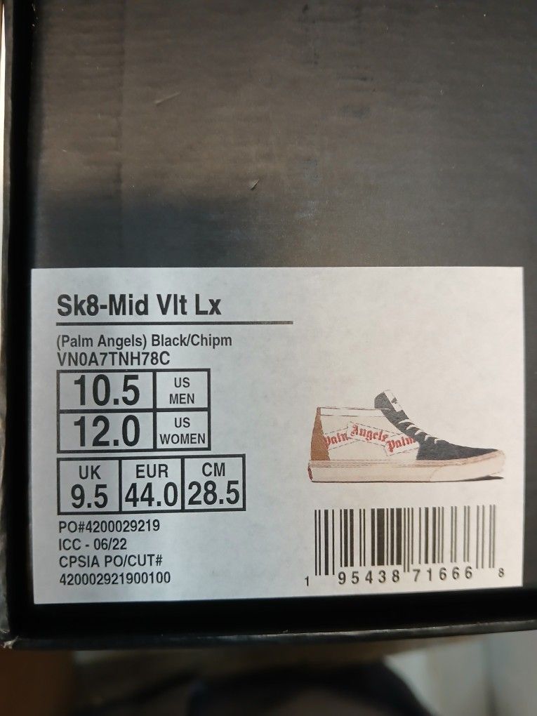 Vans X Palm Angels Mid SZ 10.5