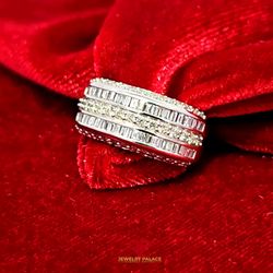 MENS Diamond Ring 10K White Gold Diamond 1.52ctw Diamond