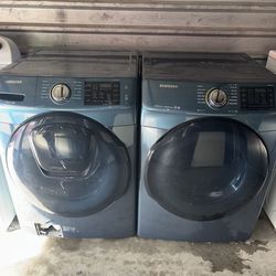 Blue Samsung Washer And Electric Dryer Matching Set