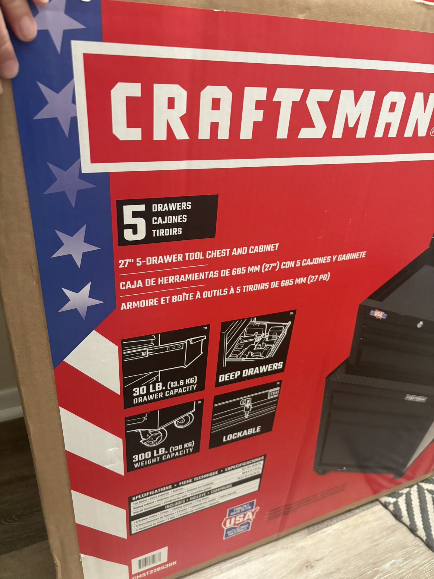 Craftsman 5 Drawer Tool Box Brand New 