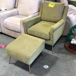 Retro Chair W/ Ottoman