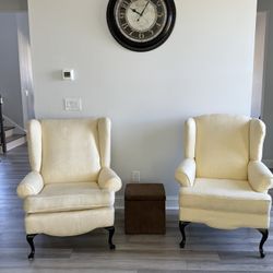 Two Excellent Condition West Elm Wingback Accent Chairs