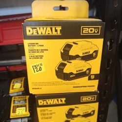 DeWalt 20v Max Lithium Ion 2 Batteries 5.0 Amp Pack