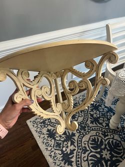 Cream Ornate Scroll Wall Shelf