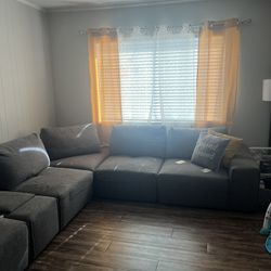Gray Sectional Seats 8