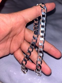 Sterling Silver PLATED Diamond Cut Cuban Chain