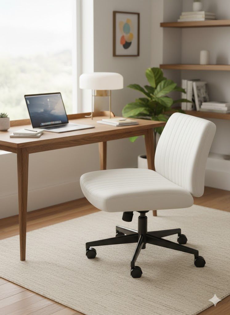 White/cream Comfortable Desk Chair