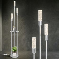 Crystal Floor Lamp with Shelves,