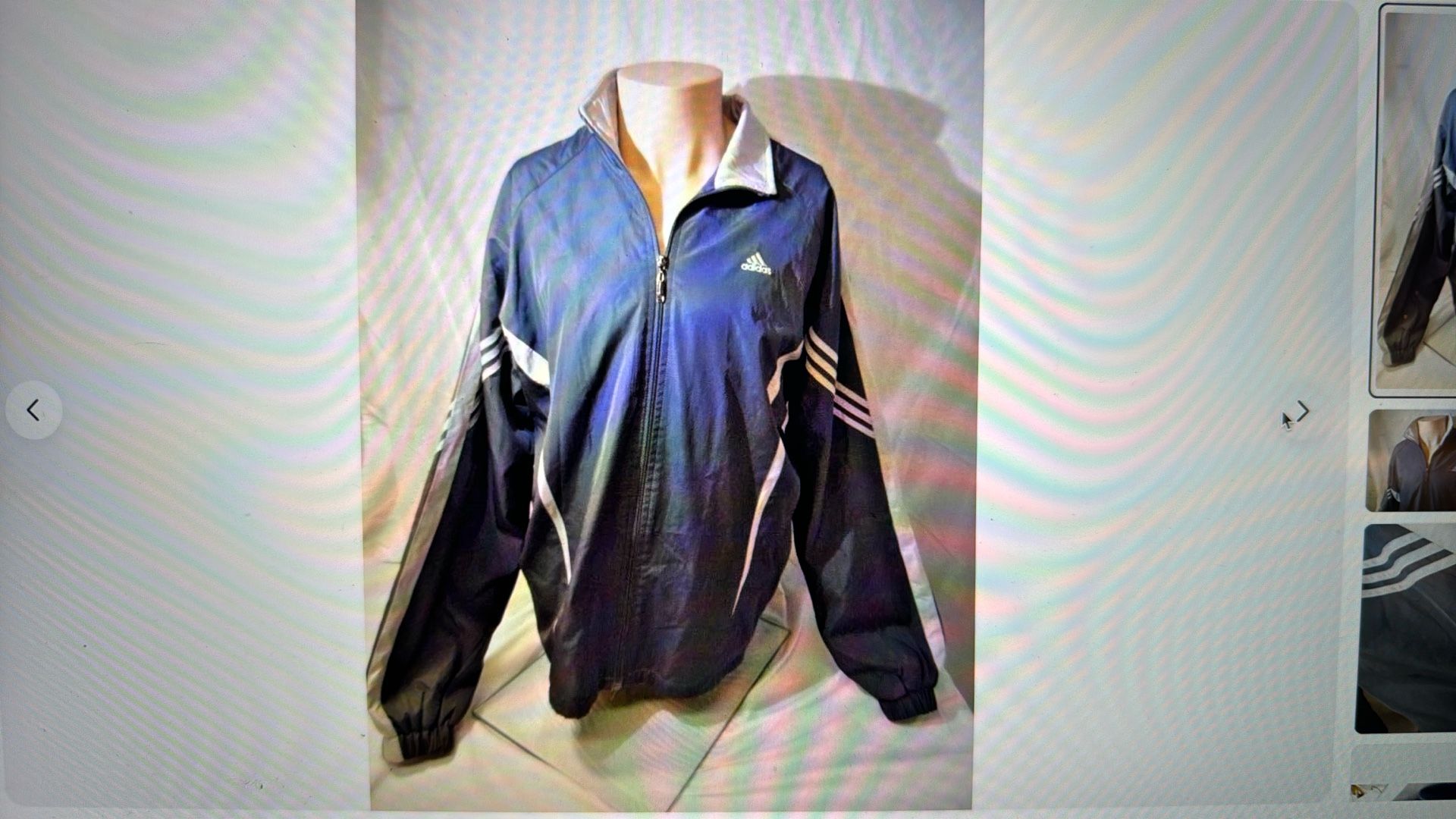 Adidas Retro Soccer Jacket Fleece Lined Size XXL Gray
