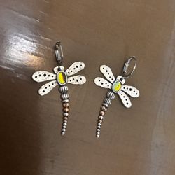 Silver Dragonfly Earrings