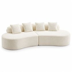 New Curved Sofa Couch with Cushions - Chino Hills
