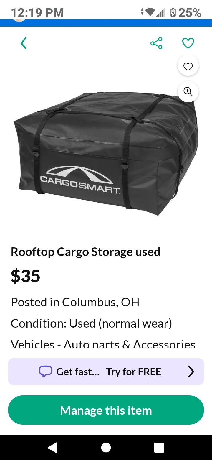 Rooftop Cargo Storage used