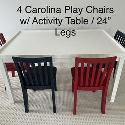 $300 - Pottery Barn Carolina Activity Table and 4 Play Chairs