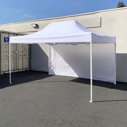 New in box $145 Heavy-Duty Canopy 10x15 FT with (1) Sidewall, Ez Popup Outdoor Party Tent (2 colors) 