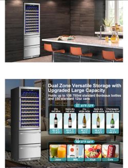 Dual Zone Wine and Beverage Cooler New