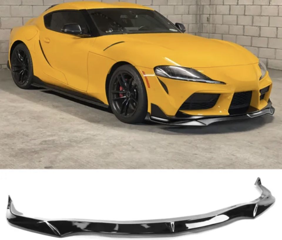 Fit 20-23 Toyota GR Supra A90 IKON Style Front Bumper Lip Spoiler Gloss Black PP