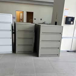 4 Drawer Lateral File Cabinets 30"W - Steelcase Heavy Duty with Key