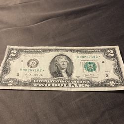$2 Dollar Bill Star Note