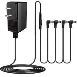 JOYO DC 9V Guitar Pedal Power Supply (800mA -1A) AC Wall Charger Adapter with 4 Way Daisy Chain Pedal Cables (8.8 FT), Compatible for Most Effect Peda