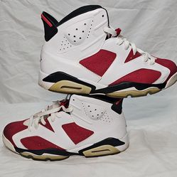 Jordan Air Jordan 6 Retro Carmine 2014 White/Red/Black High Top 384664-160