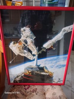 NASA Astronaut Space Walk Framed Photo Print