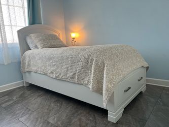 Twin mattress with bed frame and headboard included