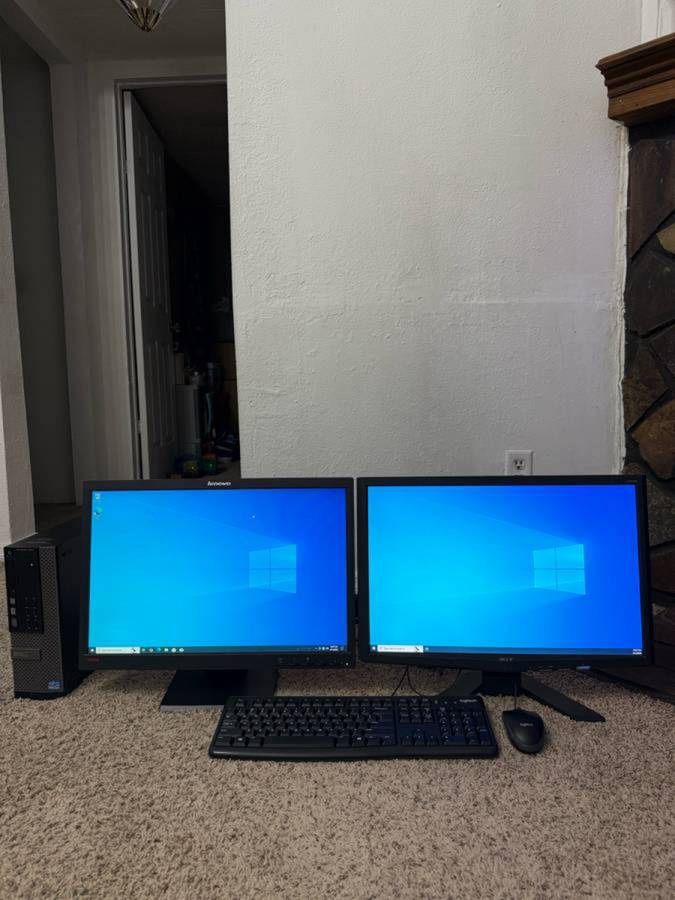 i5 Dell OPTIPLEX 7010 Desktop Computer System Dual Monitors 