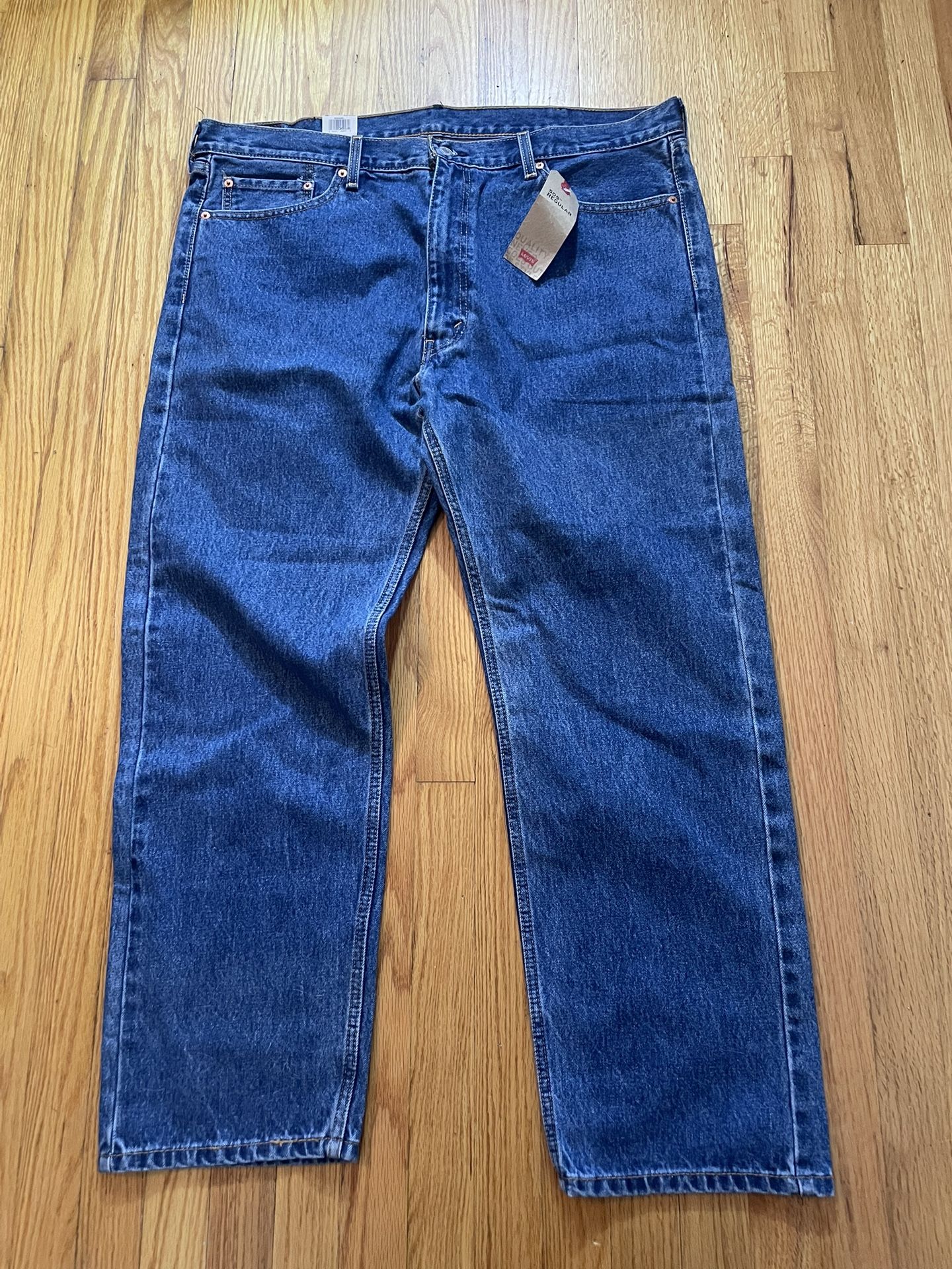 Levi’s 505 Jeans Mens 42x30 Regular Straight Leg Blue Denim Work Pants BRAND NEW