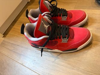 Air Jordan 4 Red Suede Sneakers