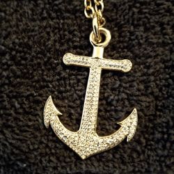 Coach Necklace W/ Diamond Anchor Pendent