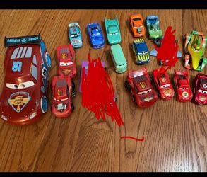 18 pc Cars pixar Disney Dicast cars lighting and more