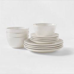 12 Piece White Dish Set