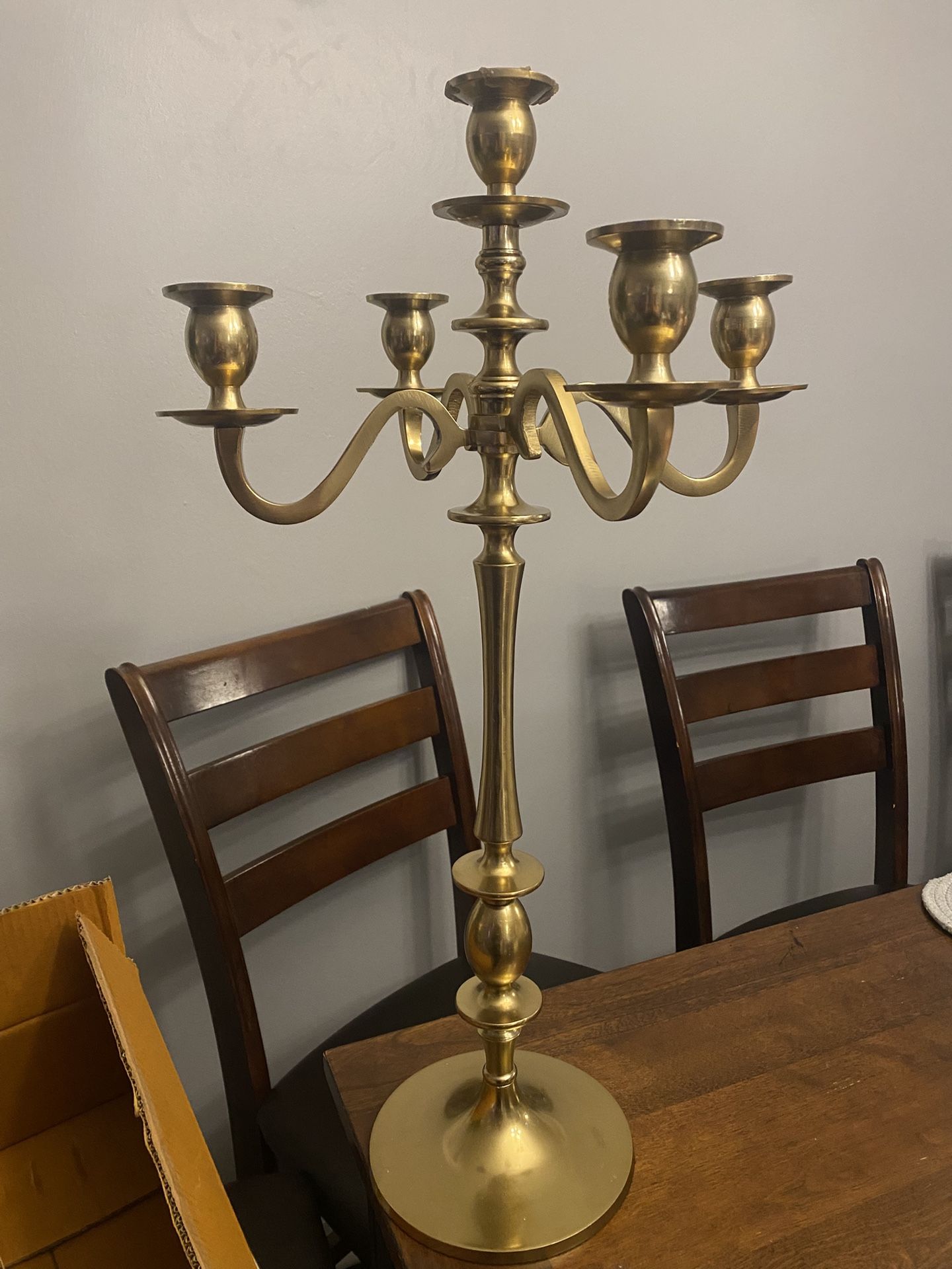 25 inch Gold Metal Candelabra