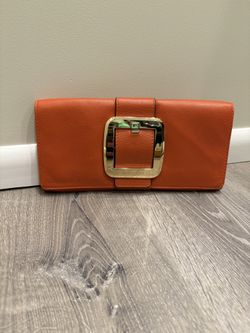 Michael Kors Sutton Orange Buckle Clutch 