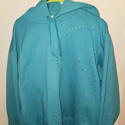 Supreme S Logo Laser Cut Hoodie Cyan Size L